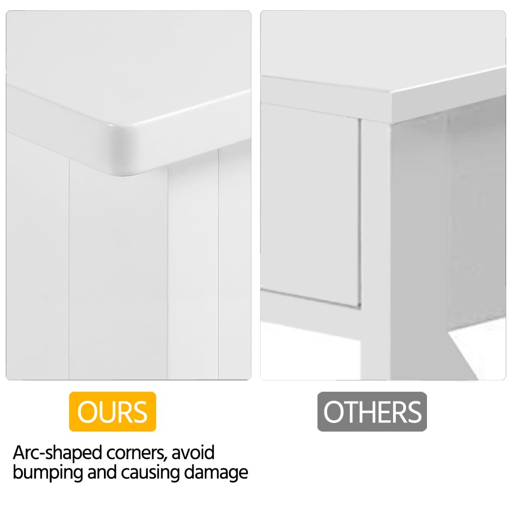 Yaheetech Console Table with Drawer, 3-Tier Entryway Table with Storage Shelves, Wood Narrow Sofa Table for Entryway/Hallway/Living Room, White Yaheetech