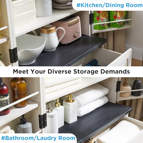 ACCOHOHO 72" Farmhouse Kitchen Pantry Cabinet with Drawer, Tall Storage Cabinet with 2 Barn Doors and Shelves, Versatile Large Rustic Cabinet for ACCOHOHO