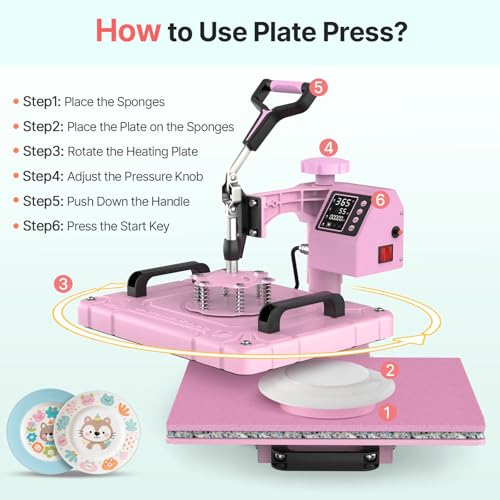 Slendor 5 in 1 Heat Press Machine 12x15 inch Sublimation Heat Press 360° Swing Away Heat Transfer Digital T-Shirt Pressing with 30OZ 20OZ Tumbler Press, Multifunction Combo for Hat Cap Plate Slendor