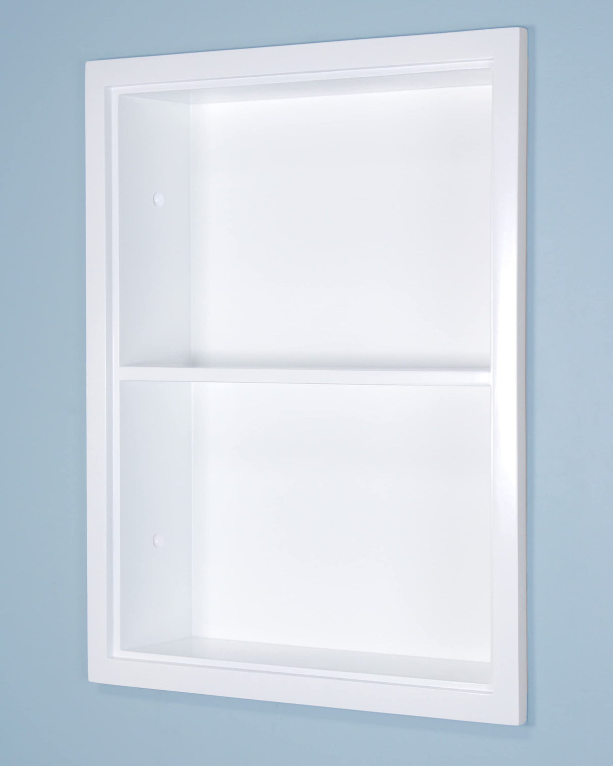 Fox Hollow Furnishings 14x18 Sloane Recessed Wall Niche Medicine Cabinet Replacement, in The Wall Bathroom Cabinet Insert Shelf/Shelves, Made in North America, Real Wood, NO MDF, White Plain Back Fox Hollow Furnishings