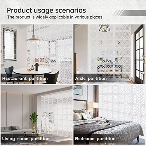 Boshen 24PCS Hanging Room Divider Wall Screen Panel Room Divider Panels Privacy Screen Divider Home Decor for Living Room Bedroom Home Office Restaurant Decor-White02 Boshen