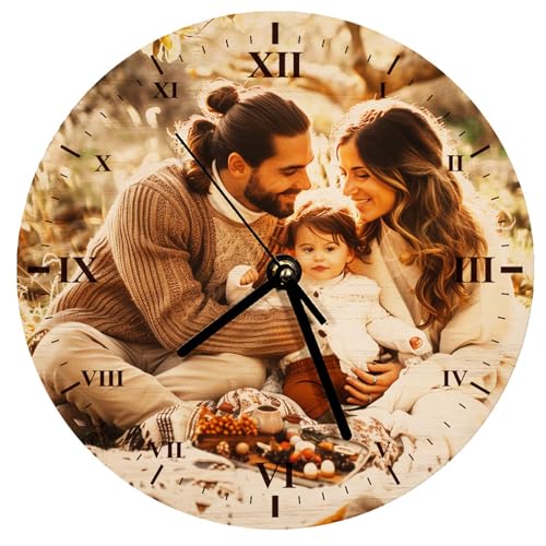 US Stock 20pcs Wood Wall Clock 7.9 inch Sublimation Blank Wooden Round Wall Clocks for Living Room Decor Heat Transfer Press Printing DIY CALCA