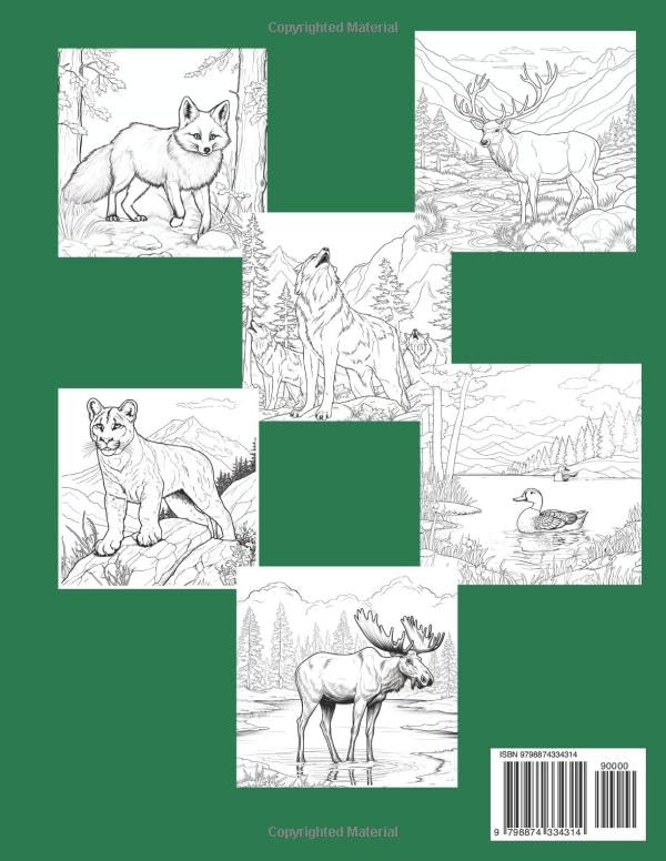 North American Wildlife: Coloring Book for Kids Ages 8+ Majosta