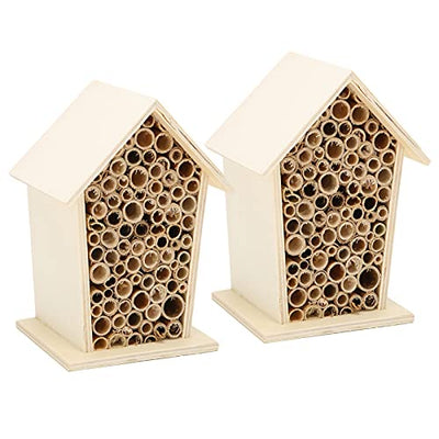Wooden Insect House for The Garden Decoration, Hanging Bee Habitats Natural Beehive Shelter Nests Boxes Room Butterflys Feeder Hotel Unique Gardening Gifts for Ladybirds Beneficial Outdoor
