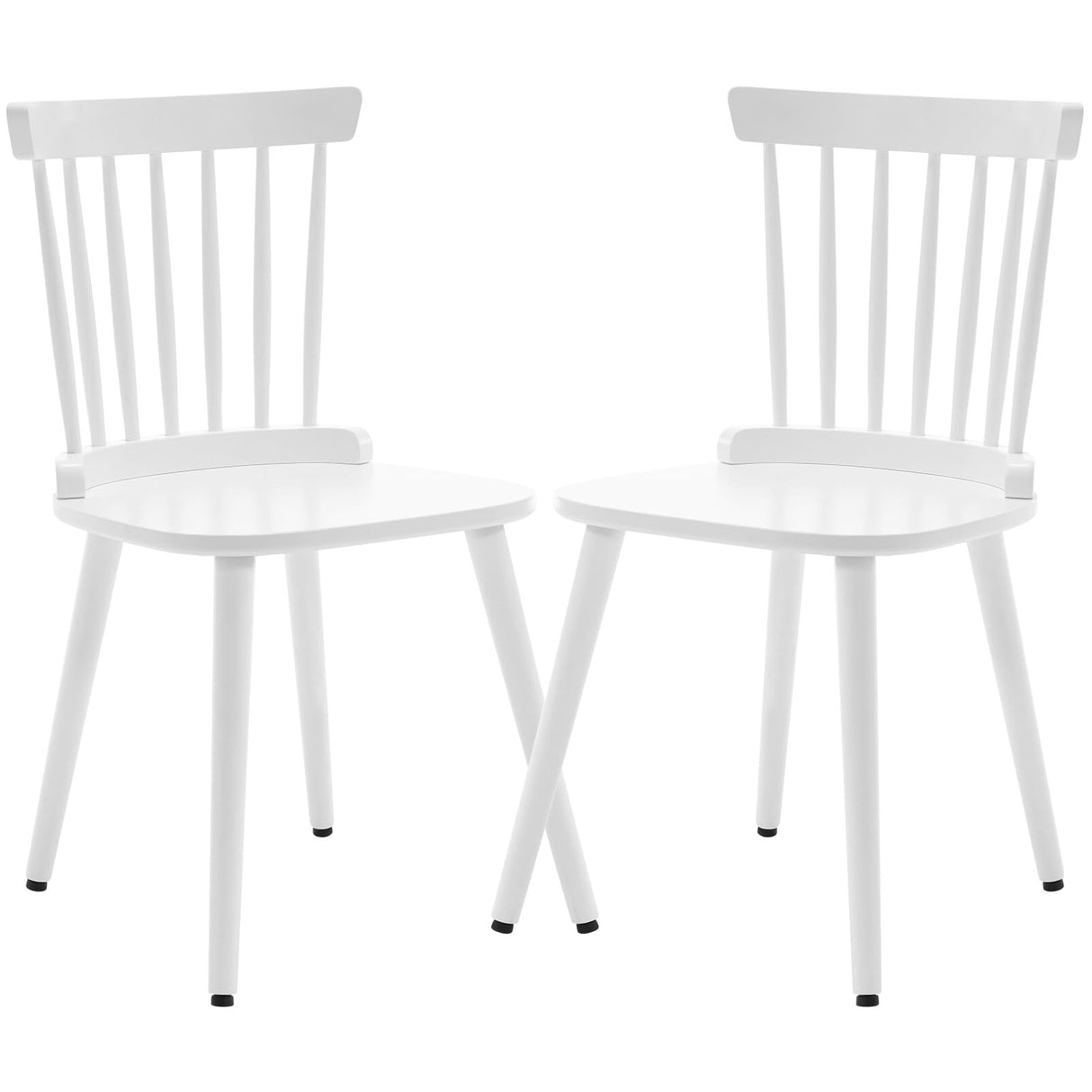 White Dining Chairs Set of 2 Windsor Chairs Farmhouse Spindle Back Wood Dining Room Chair Mid-Century Modern Armless Kitchen Side Chairs for Dining Room, Dinner, Restaurant, Sillas de Comedor RêveLife