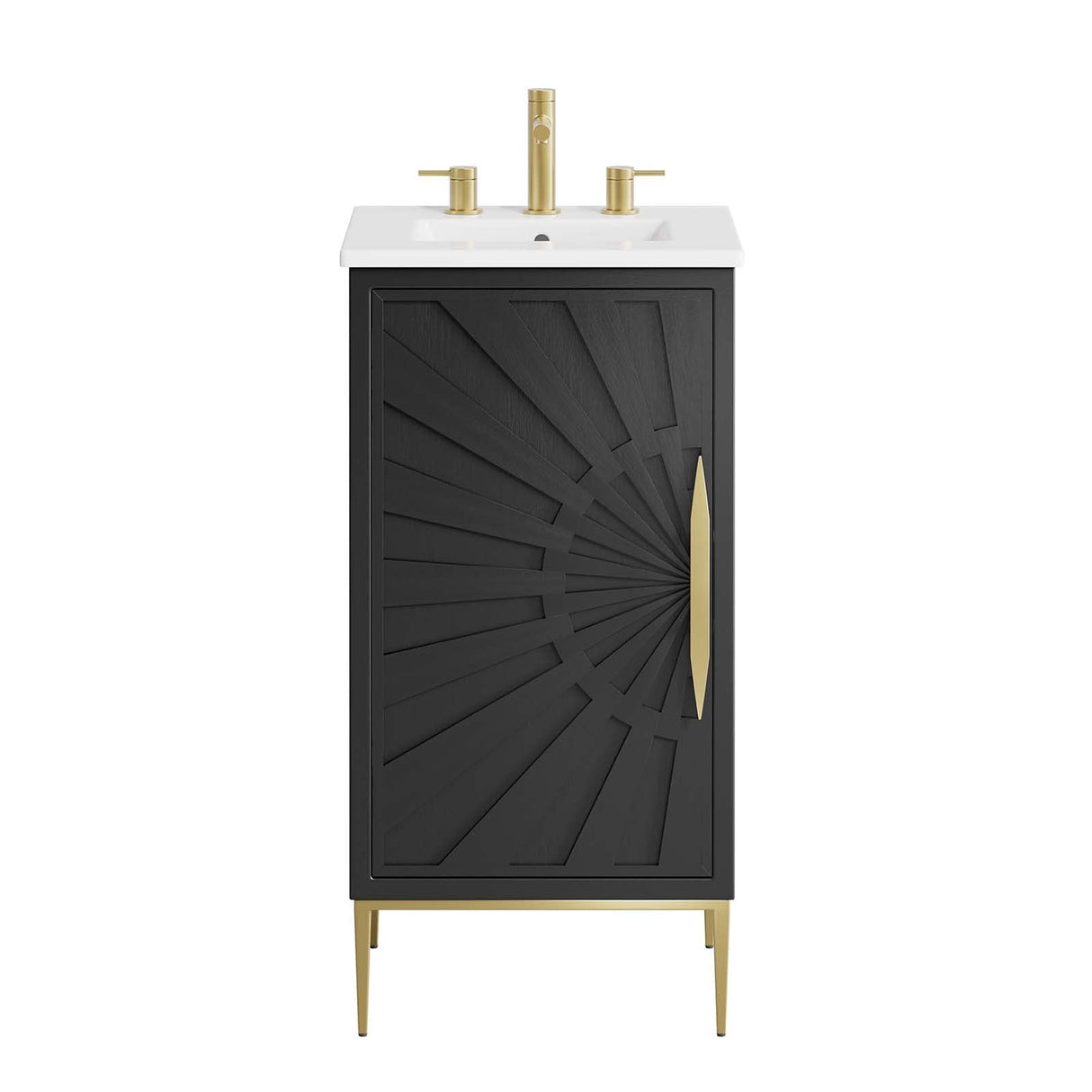 Modway Awaken Bathroom Vanity Cabinet, 18", White Black Modway