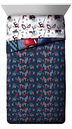 Jay Franco Marvel Spiderman Crawl 5 Piece Full Bed Set - Includes Reversible Comforter & Sheet Set Bedding - Super Soft Fade Resistant Microfiber - (Official Marvel Product) Jay Franco