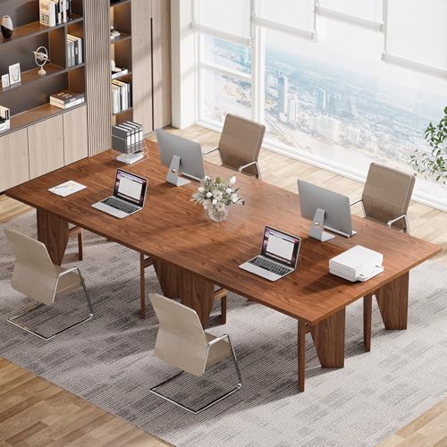 Tribesigns 5.3ft Conference Table for 4-6 People, Rectangular Conference Room Table, Large Wooden Meeting Table for Office, Brown Tribesigns