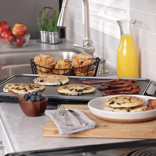 Presto 22-Inch Extra Large Griddle, 22"x 13", Low Profile Design, Ceramic Nonstick, Black 07072 Slimline Presto