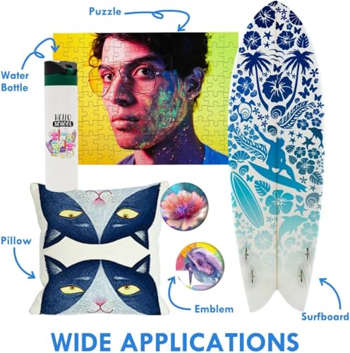 A4 Sublimation Printer for Clothes, T-Shirt Transfer Printing Machine, Direct to Film Printer. 4 Sublimation Ink Set: C/M/Y/B, Printing Paper,Tape Heat. Printers Conversion