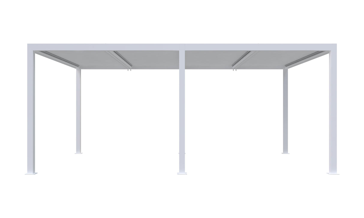 PURPLE LEAF Outdoor Louvered Pergola 12' x 20' White Aluminum Gazebo Pergola with 4 Independently Adjustable Rainproof Hardtop for Patio Garden Yard PURPLE LEAF