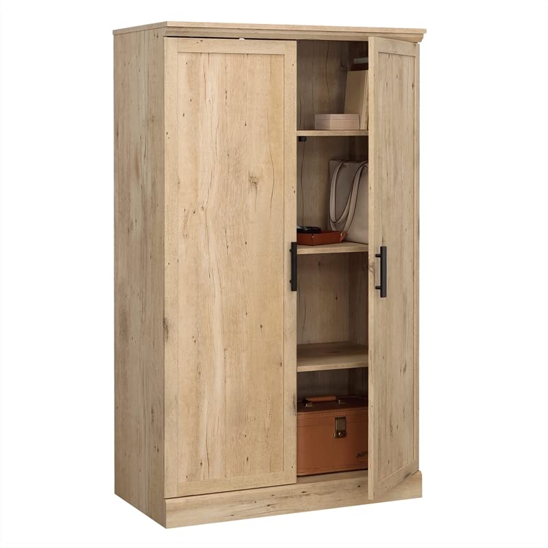 Sauder Aspen Post Storage Cabinet, L: 34.88" x W: 19.45" x H: 59.76", Prime Oak finish Sauder