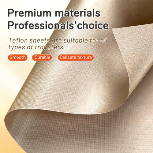 TransOurDream 3 PTFE Teflon Sheets 16×20"& 5 Teflon Papers A3 for Heat Press Transfer Sublimation Paper and Heat Transfer Paper Reusable Heat Resistant Non Stick TransOurDream