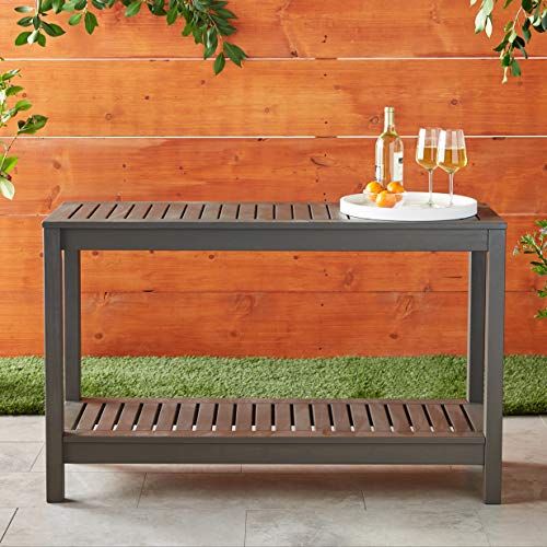 Cambridge Casual Solid Wood Alfresco Outdoor Console Table – Dark Brown Finish – Durable and Stylish Accent Plant Table for Patio, Deck, Porch, Garden, and Outdoor Spaces Cambridge Casual