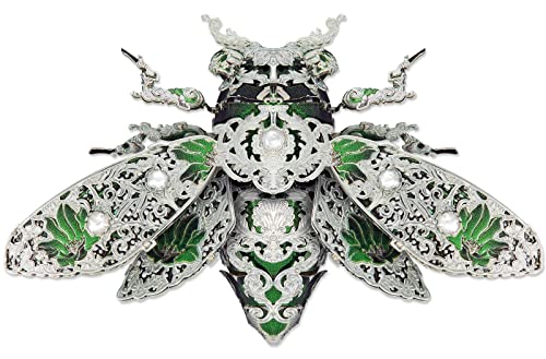Piececool Metal 3D Puzzles for Adults, Cicada 3D Model Building Kits Insect Themed Animal Fashion Brooch Assembling DIY Crafts Creative Gifts