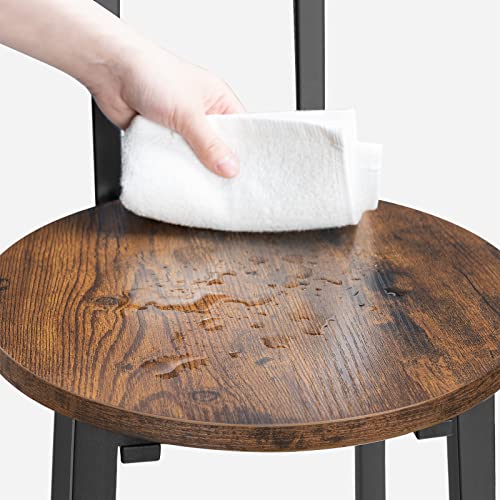 MAHANCRIS Bar Stools, Set of 2 Round Bar Chairs, 24.4 Inches Bar Stools with Back, Breakfast Bar Chairs with Footrest, Counter Bar Stools, for Dining MAHANCRIS