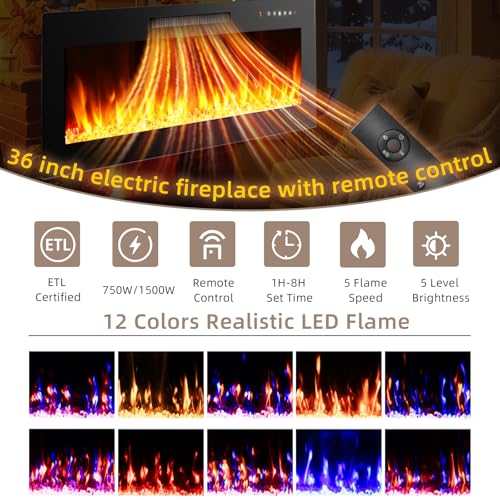 EAG 80" Electric Fireplace TV Stand with 42 inch Fireplace Up to 90" TVs, Entertainment Center with with Storage Cabinet & LED Lights, Modern Media Console for Living Room, White EAG