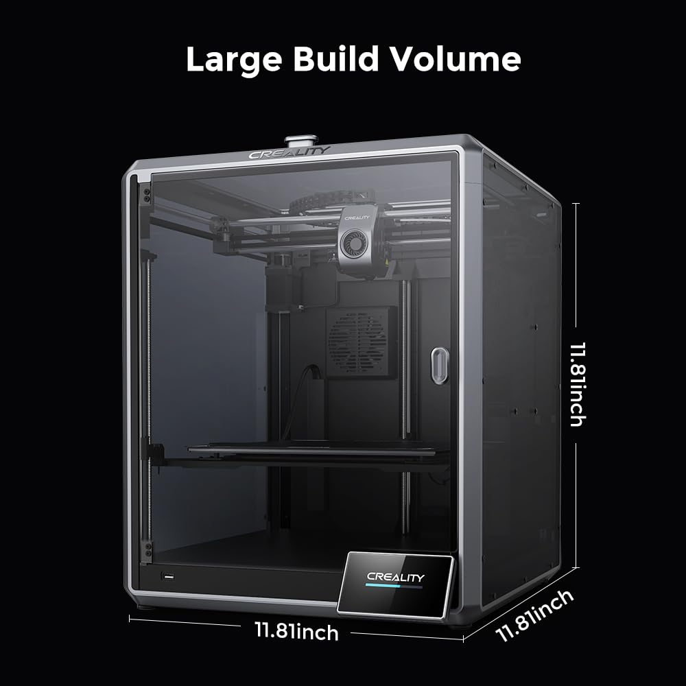 Creality K1 Max 3D Printer with Smart AI Function 600mm/s Printing Speed 20000mm/s² Acceleration, Core XY Structure 11.81x11.81x11.81 inch Large Build Volume Auto Leveling Dual-Gear Extruder Comgrow