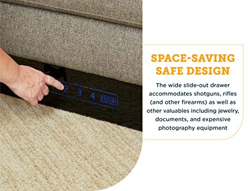 SnapSafe Under Bed Safe, Medium – Under Bed Gun Safe for Firearms, Ammunition and Valuables – Fits in Trunk of Small SUVs – Easy Access, Out of Sight, Space Saving – Black, 26 x 5 x 20 Inches SnapSafe