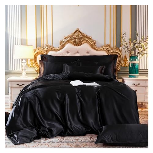 High-End Home Rayon Satin Bedding Set Luxury Single Double Duvet Cover Set, King Queen Size Bedding Sets No Sheets,Bed Generic
