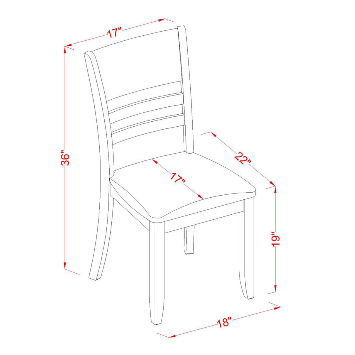 East West Furniture Lynfield Dining Faux Leather Upholstered Wooden Chairs, Set of 2, Espresso East West Furniture