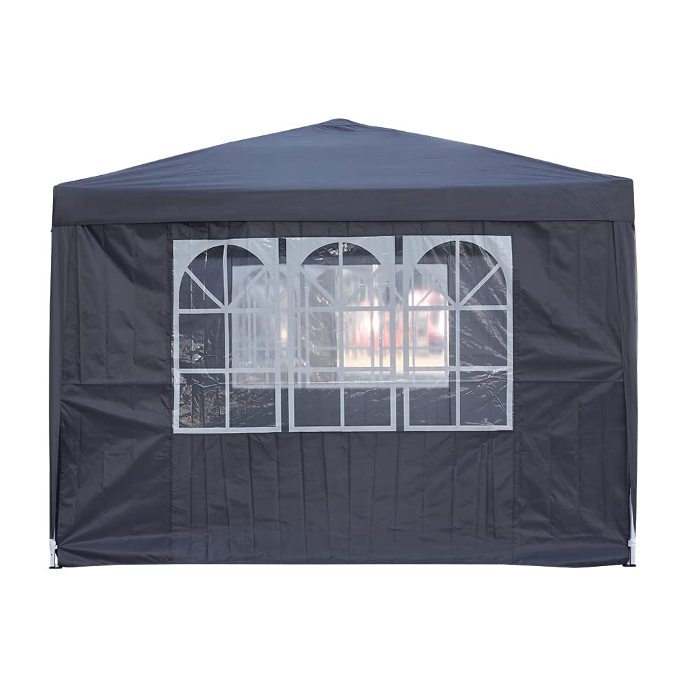 Panana Pop Up Outdoor Gazebo 8.2''x8.2'' Marquee Garden Awning Tent Folding Canopy with 4 Sidewall and Carrying Bag for Festival Wedding Party 2.5MX2.5M (2.5x2.5m, Gray) Panana
