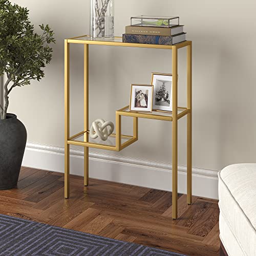 Henn&Hart 22" Wide Rectangular Console Table in Brass, Entryway Table, Accent Table for Living Room, Hallway Henn&Hart