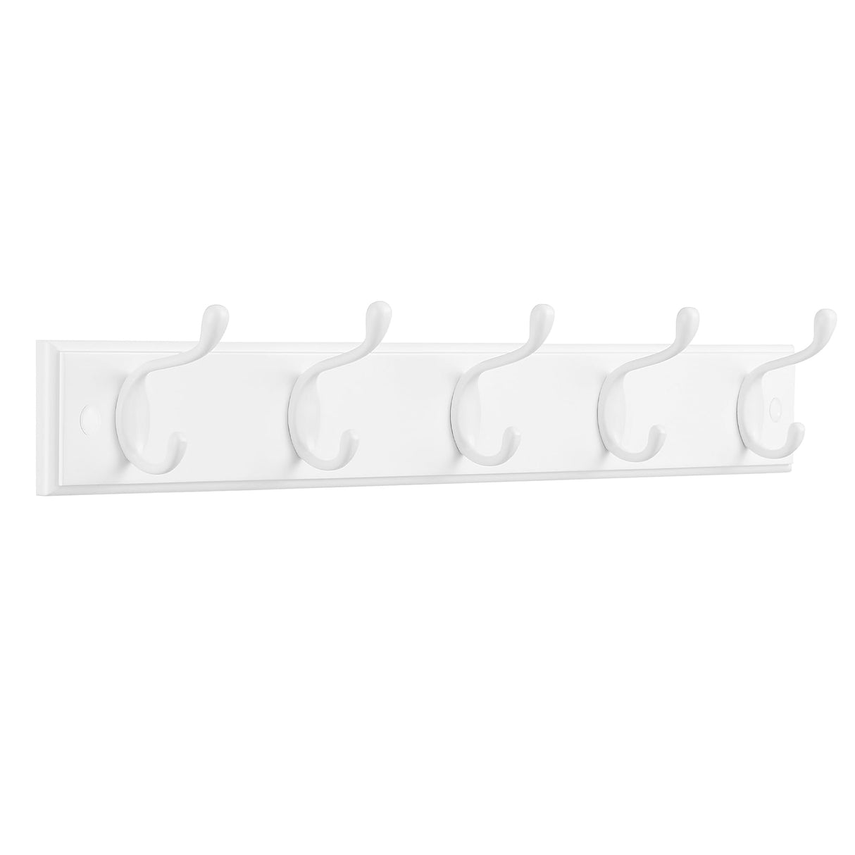 SONGMICS Wall-Mounted Coat Rack, Hook Rack, 5 Dual Metal Hooks, for Coats, Bags, Keys, in The Entryway, Bedroom, Living Room, White ULHR235W01 SONGMICS