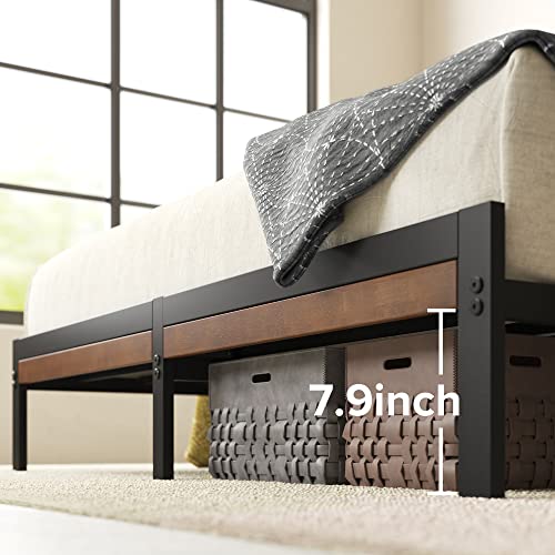 Zinus Kai Bamboo & Metal Platform Bed Frame with Headboard – Queen, No Box Spring Needed, Easy Assembly, Brown Zinus