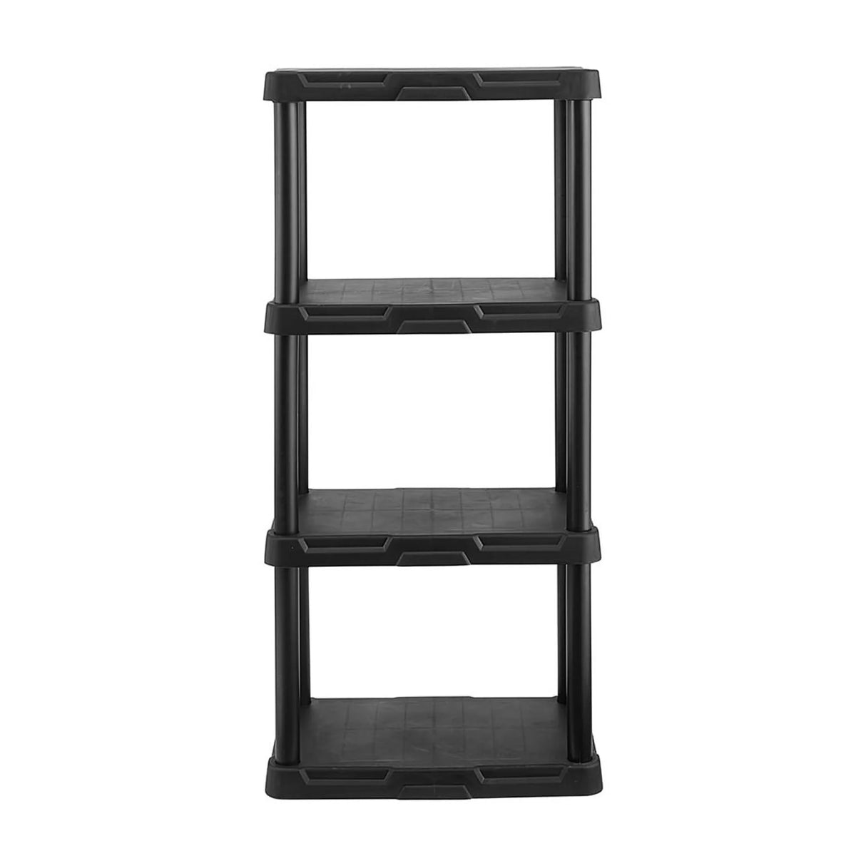 POMILER 4-Shelf Plastic Storage Shelves 200lb Capacity 22" W x 14" D x 47" H Shelving Unit Storage Organizer for Bathroom, Laundry, Garage & Home, Storage Rack - Black POMILER