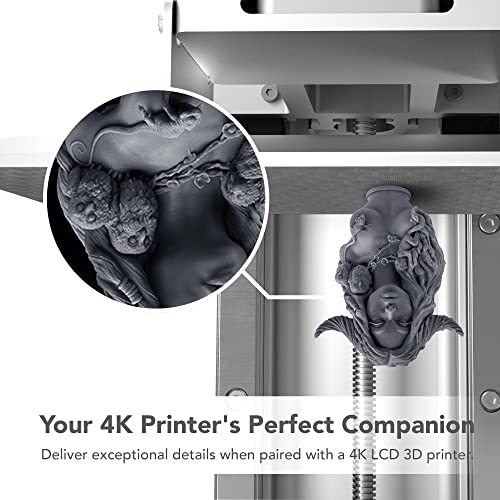 phrozen Aqua 4K Resin for High-Precision 3D Printing,405nm LCD UV-Curing Photopolymer Resin for Low Shrinkage, Great Detail, Low Odor, Non-Brittle (Gray, 1KG)