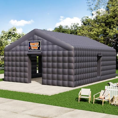 SPECRAFT 30x20x14 FT Large Inflatable Nightclub, Inflatable Tent for Parties with 2 Sides Escape Doors, Party Tent for Birthday Party/Outdoor Events, Black