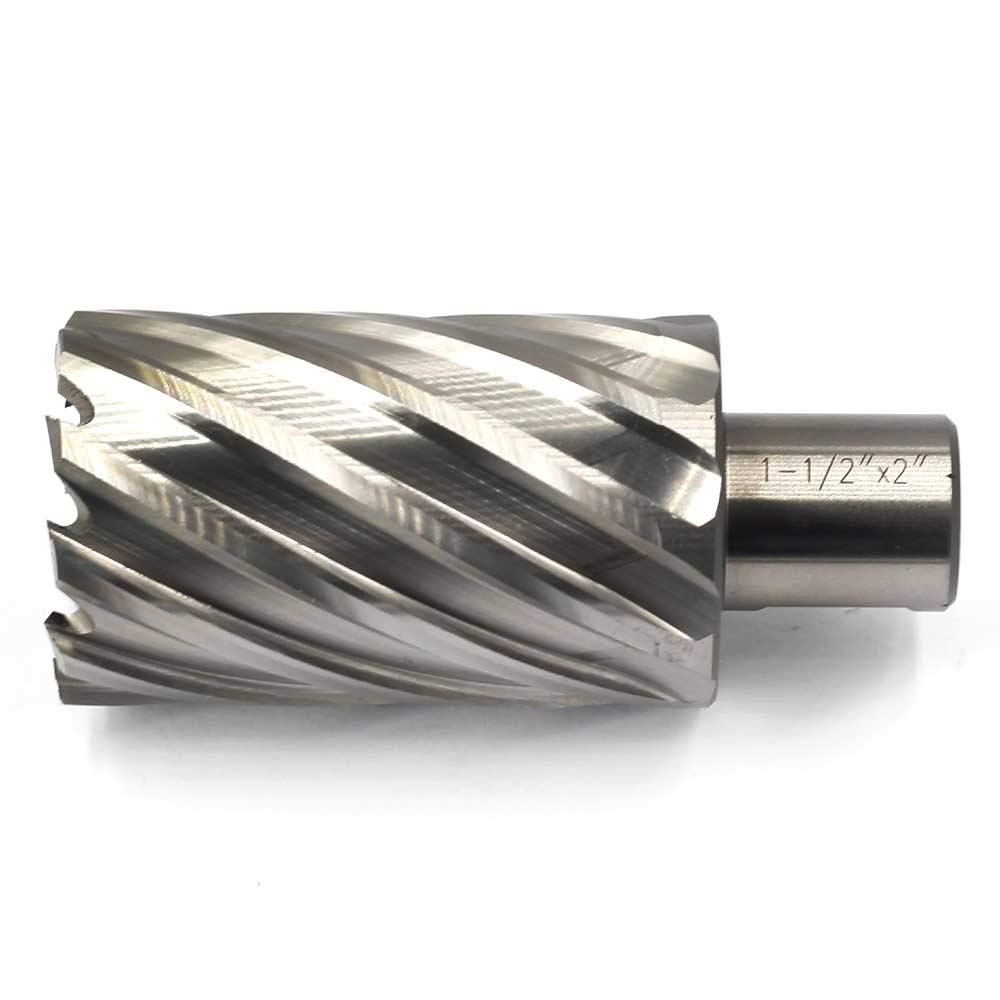 Annular Cutter JESTUOUS 3/4 Inch Weldon Shank 1-1/2 Cutting Diameter 2 Cutting Depth with Two-Flat HSS Kit for Magnetic Drill Press,1 Piece JESTUOUS