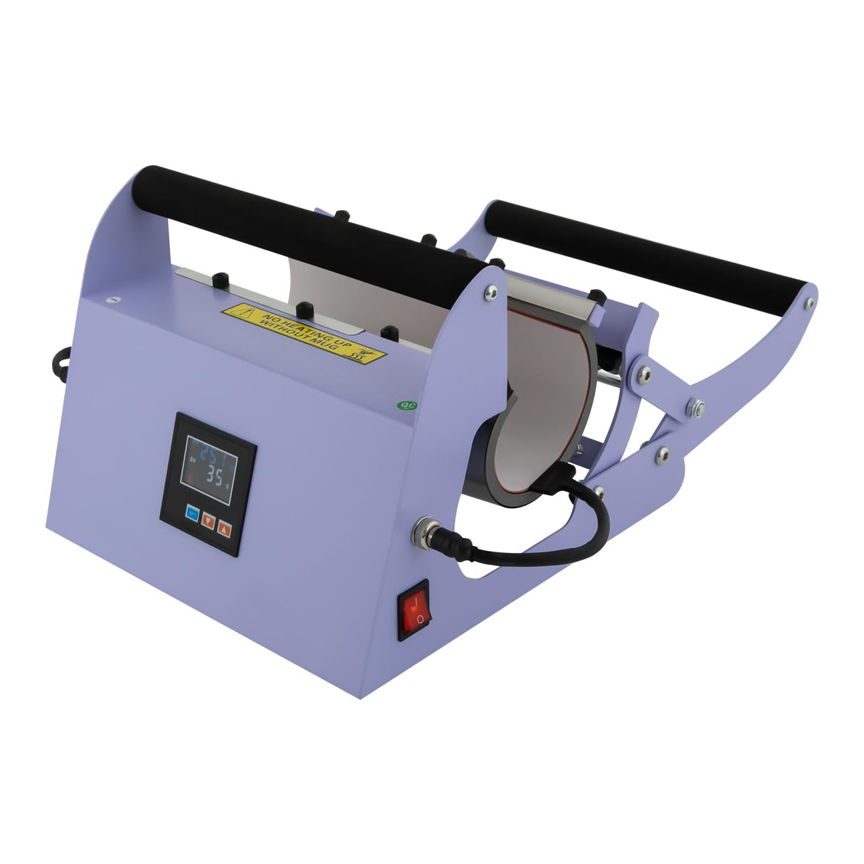 Heat Press Machine, Tumbler Heat Press Car Cup Mug Press Heat Machine Temp & Timer Mug Press Tool Sublimation Blank Skinny Straight Machine for 40oz Car Cups QUSKLISU