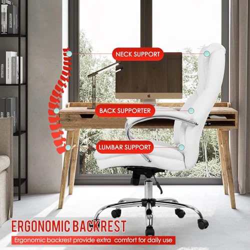 PayLessHere Ergonomic Office Chair Desk Chair Swivel Rolling Computer Chair Adjustable Executive Chair with High Back Cushion Lumbar Support and Armrest for Home and Office PayLessHere
