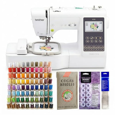 Brother SE700 Sewing and Embroidery Machine with Hoop Area - Touchscreen, USB Port, and Wireless Connectivity - 135 Built-in Designs & 103 Stitches Bundle with Sewing Accessories (5 Items)