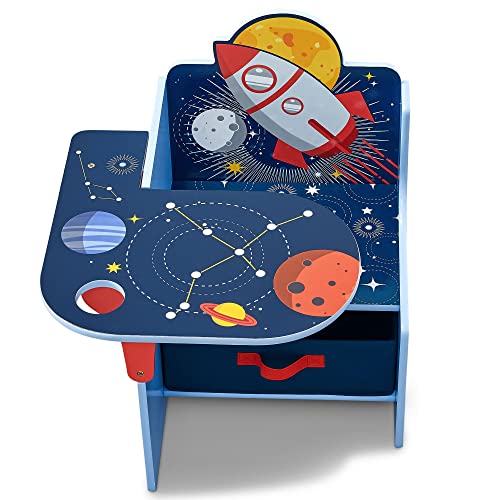 Delta Children Space Adventures Chair Desk with Storage Bin - Ideal for Arts & Crafts, Snack Time, Homeschooling, Homework & More - Greenguard Gold Certified, Blue Delta Children