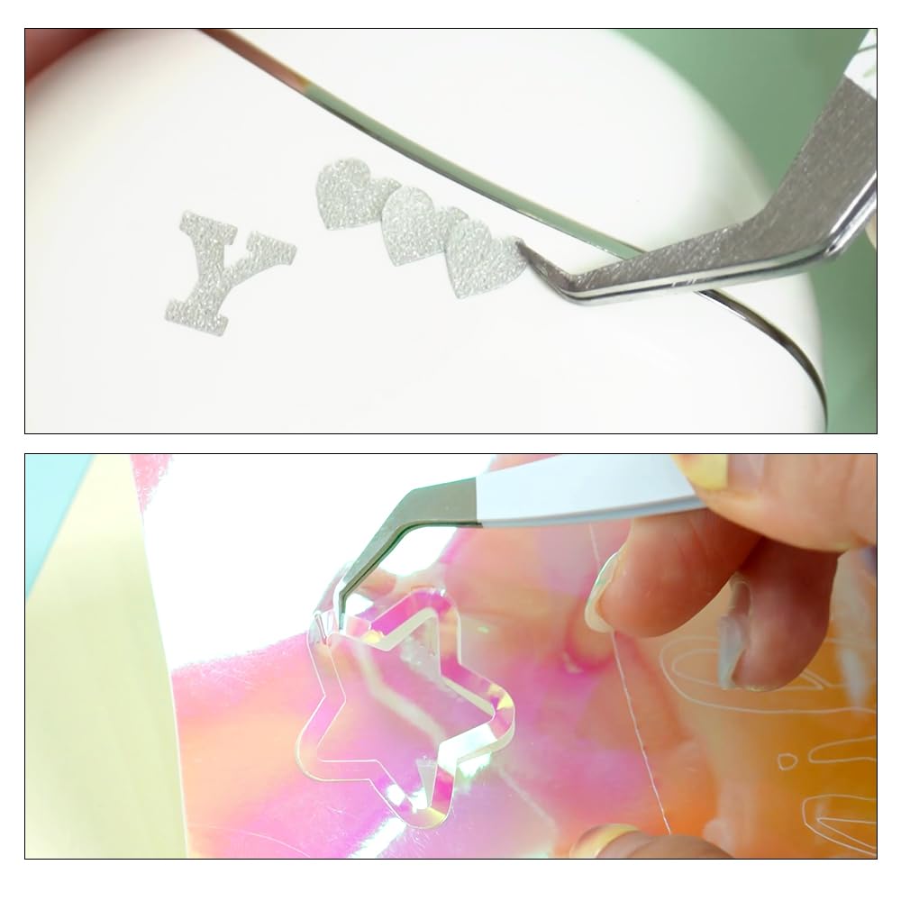 PYD Life 10 Pack Sublimation Vinyl Tweezers White Blanks 5.7" x 0.47" for Craft Customized Patterns Names LOGO,Craft Weeder Vinyl Tools and Accessories for Cricut Cameo 5 DIY Projects PYD Life