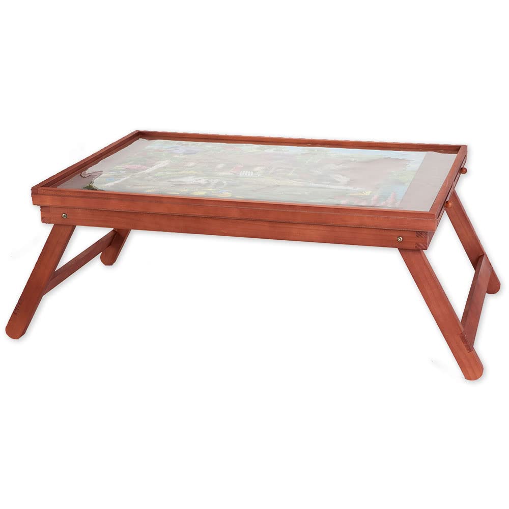 Bits and Pieces - Standard Puzzle Plateau Lounger with Cover - Puzzle Accessories & Storage - Portable 1000 pc Puzzle Table with Legs - 21" x 29" Bits and Pieces