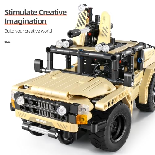 Dakott STEM Car Toy Building Toy Gift for Age 6+, Remote Control 2in1 Armed Off-Roader Building Block Take Apart Toy, 370 Pcs DIY Building Kit, Learning Engineering Construction R/C Toys DAKOTT