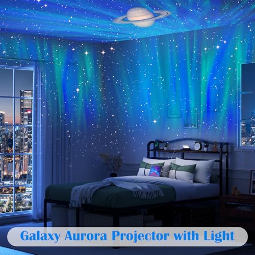 Queen Bed Frame 14 Inch Metal Bed Frame Queen Size with Headboard & Star Projector Lights & White Noise & Charging Station,Modern Design with Large Storage Space,No Box Spring Needed (14 Inch, Queen) RmagineX