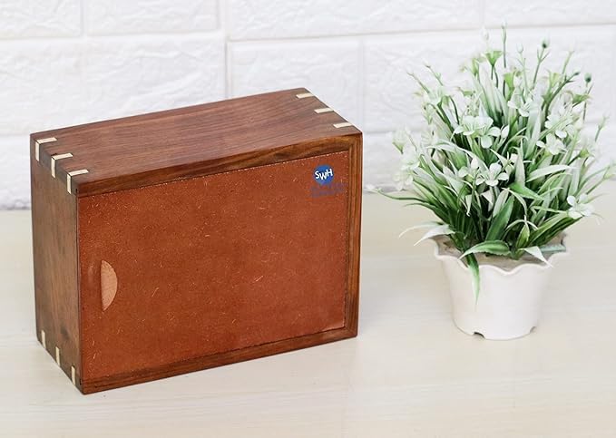 Wooen Pet Urns with Photo Frame | Wood Cremation Urns for Cat and Dog Ashes | Keepsake Urns | Burial Urns | Funeral Urns | Handmade Urns | Rosewood Urns (6.5 x 4.5 x 2.75), Brown Solid Wood Handicrafts