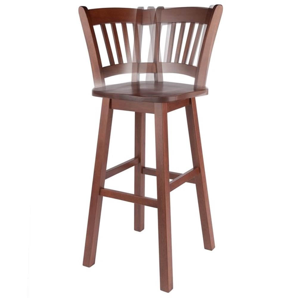 Winsome Fina Swivel Seat Bar Stool, 30In Height, Solid Wood, Walnut Finish Winsome