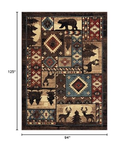 Home Dynamix Buffalo Bear Rustic Area Rug, Brown/Red, 7'10"x10'5", Rectangular Home Dynamix