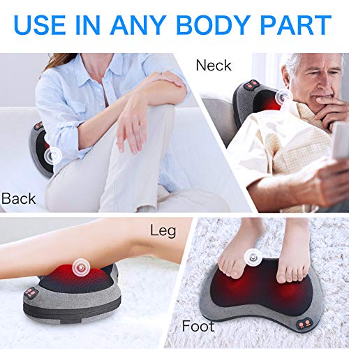 Papillon Shiatsu Back Massager with Heat, Deep Tissue Massage Pillow for Neck,Shoulder,Foot & Lower Back Pain Relief,Electric Kneading Massager for Home, Office, Car-Gifts for Mom, Dad, Men, Women Papillon