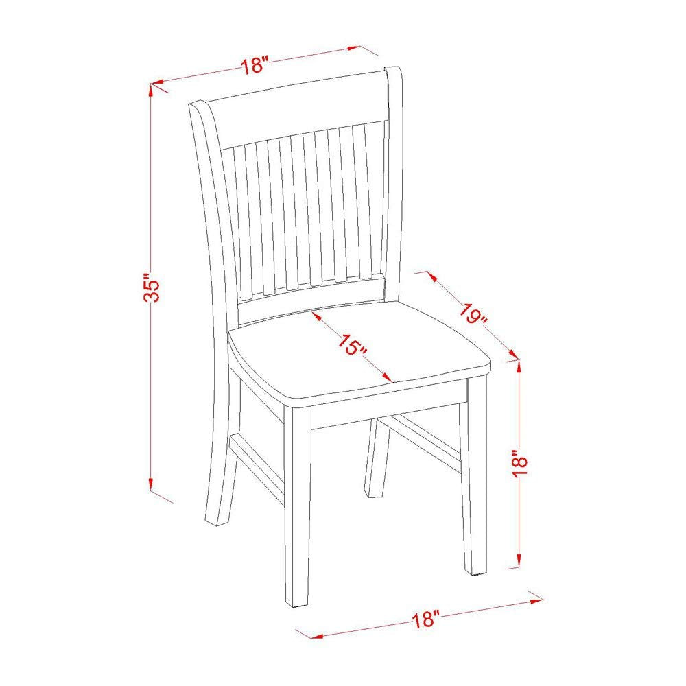 East West Furniture ANNO5-OAK-W 5 Piece Room Furniture Set Includes a Round Dining Table with Pedestal and 4 Wood Seat Chairs, 36x36 Inch East West Furniture