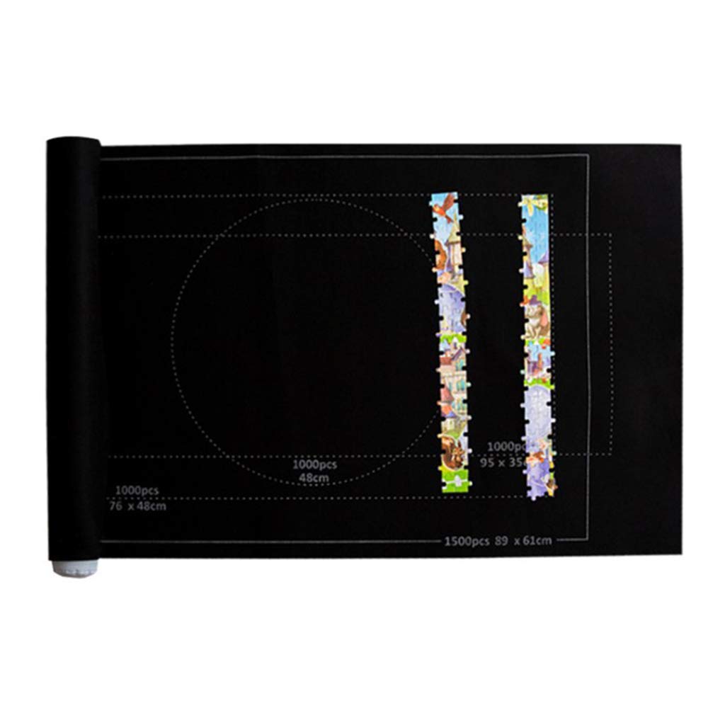 LEIPUPA Puzzle Roll Up Mat Playground Store and Transport Jigsaw Puzzles Up to 1500/2000/3000 Pieces - 1500 Black LEIPUPA