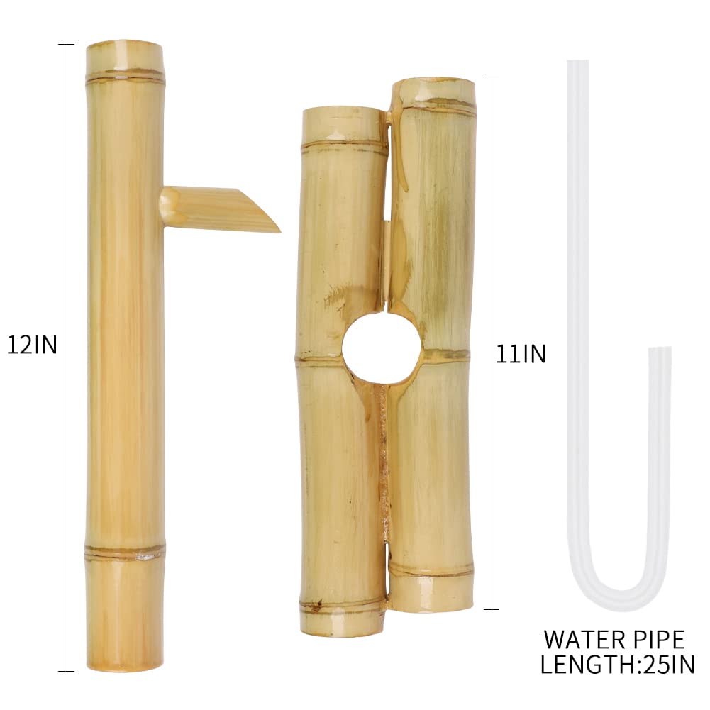 foci cozi,Bamboo Water Fountain without Pump,Water Fountain Outdoor Indoor,Zen Garden Decor for Desk Patio Yard,12 Inch foci cozi