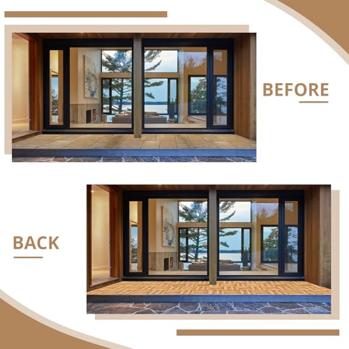 Interlocking Deck Tiles 12x12, Six Slats Waterproof Solid Wood Patio Tiles Flooring Tiles for Indoor and Outdoor Balcony Porch Backyard Garden Poolside All-Weather Use (1 Pack 10 Pieces) Fangflower