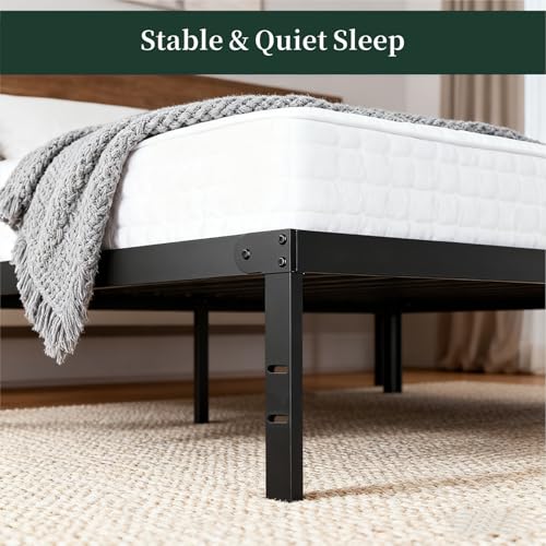 Full Size Bed Frame, 14 Inch Metal Platform Bed Frames with Heavy Duty Steel Slat Support, No Box Spring Needed, Easy Assembly, Under Bed Storage SageNest